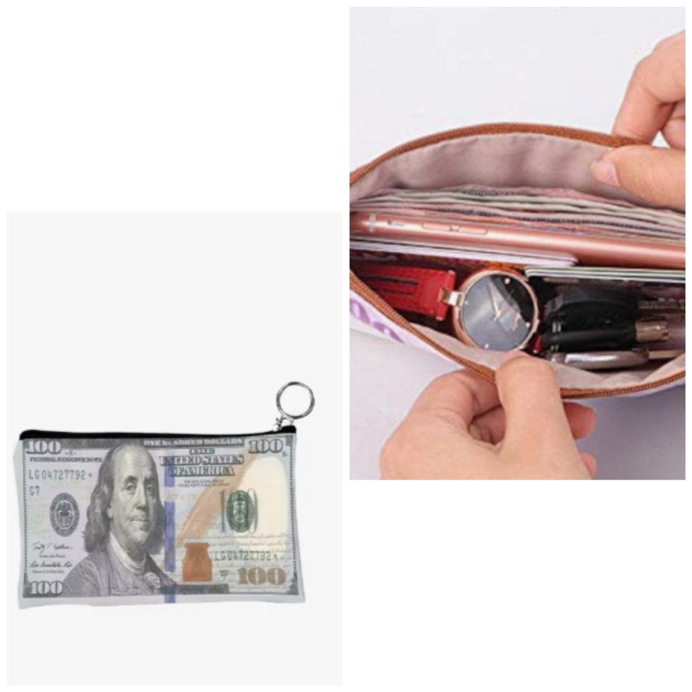 Money Print Pouch Bag Purse Casual Party Unisex Everyday Utility Organizer Fun